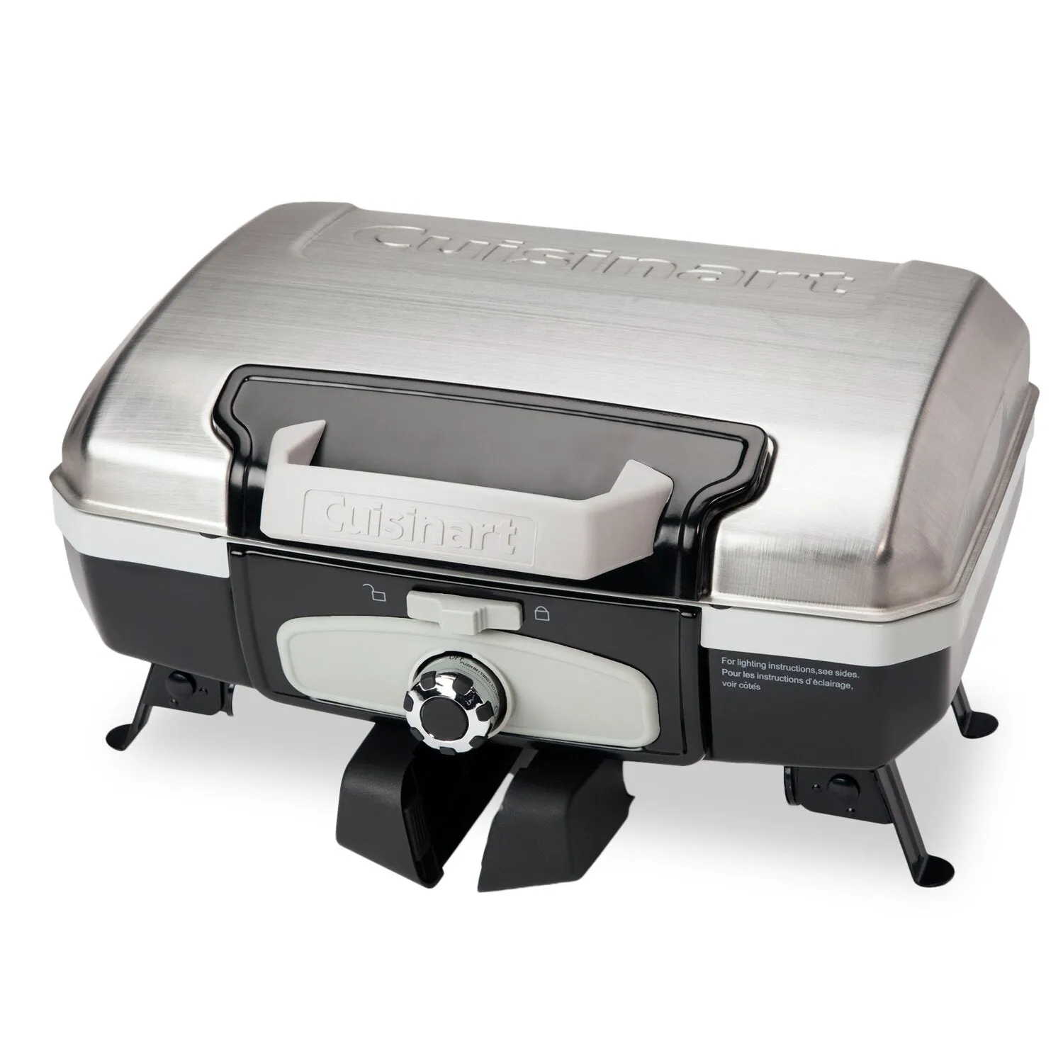 Cuisinart Petite Gourmet Portable Tabletop Gas Grill - Silver - CGG-180TS-C | Barbecue de table à gaz portatif Petit gourmet de Cuisinart - argenté - CGG-180TS-C | CGG180TS