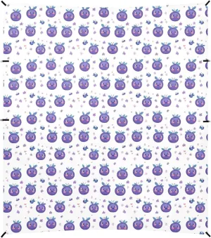 Cute Blueberries Fruit White Beach Cabana Tent UPF50  Easy Setup Outdoor Sun Shade with Sandbags & Sand Shovel for Camping, Picnics, Backyard & Fishing