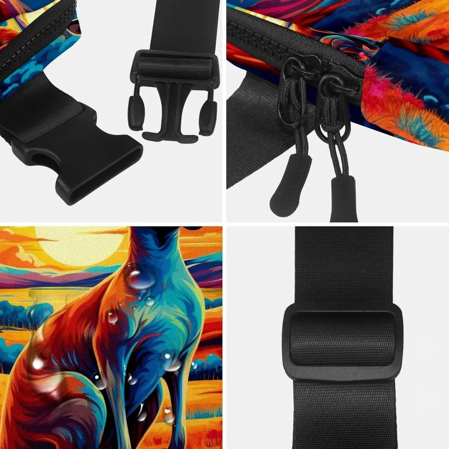 Cute Kangaroo-1591 Crossbody Fanny Pack for Men&Women,Belt Bag for Travel Casual Walking Running Hiking Cycling
