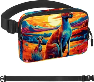 Cute Kangaroo-1591 Crossbody Fanny Pack for Men&Women,Belt Bag for Travel Casual Walking Running Hiking Cycling