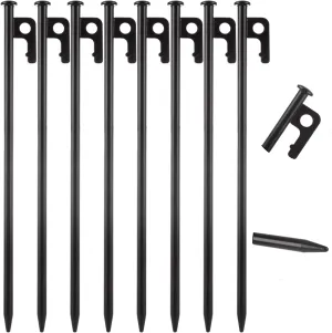 CYEAH 24 Pcs Tent Stakes, Heavy Duty 8 inch Steel Tent Pegs, Forged Steel Tent Stakes Heavy Duty, Metal Tent Pegs for Camping, Metal Stakes for Tent Used on Rocks, Snowfield and Grassland