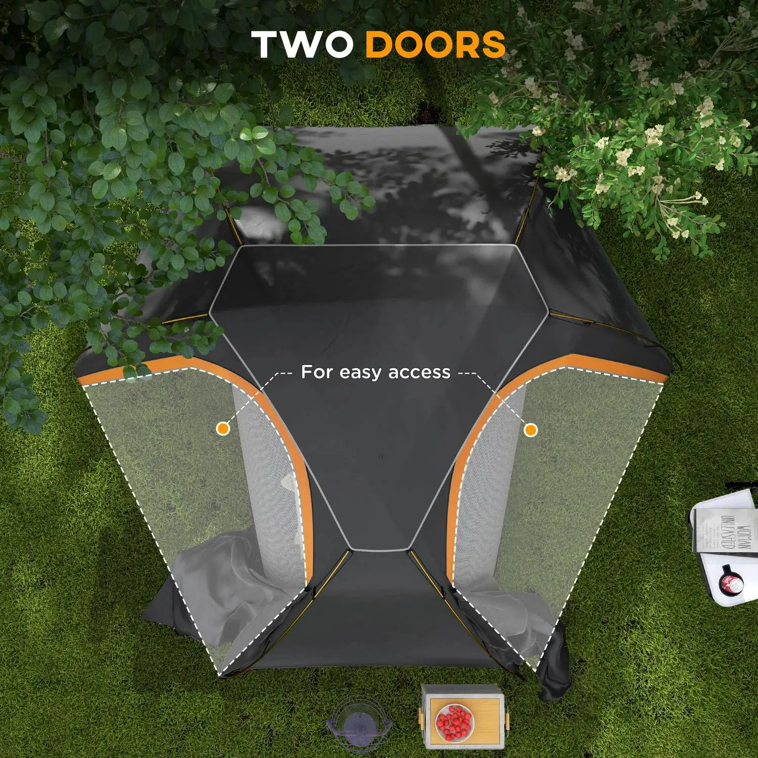 Dark Person Aluminium Dome Tent With 1 Outsunny For Summer event And Removable Complete assortment Portable Camping Frame, Bags, Waterproof, Mattress, Inflatable Fishing Grey/Khaki Self 2000mm Hiking, Rainfly