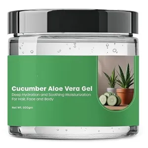 DD Aloevera Gel for Deep Hydration and Soothing Moisturization For Hair, Face and Body (500 GM, Cucumber) 17.6oz..