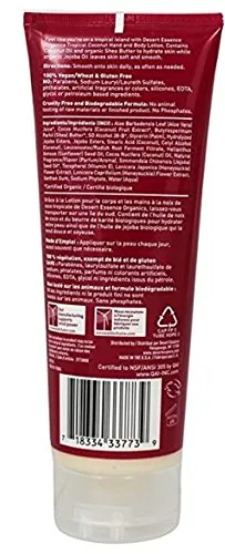 Desert Essence, Tropical Coconut Hand & Body Lotion 8 fl. oz. - Gluten Free - Vegan - Cruelty Free - Coconut Oil, Jojoba Oil & Vitamin E - Intense Hydration - Tropical Coconut Scent (Pack of 2)