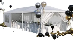 Devoko 10x30 FT Waterproof White Canopy Tent - Heavy Duty Outdoor Wedding Party Tent for Backyard, Patio
