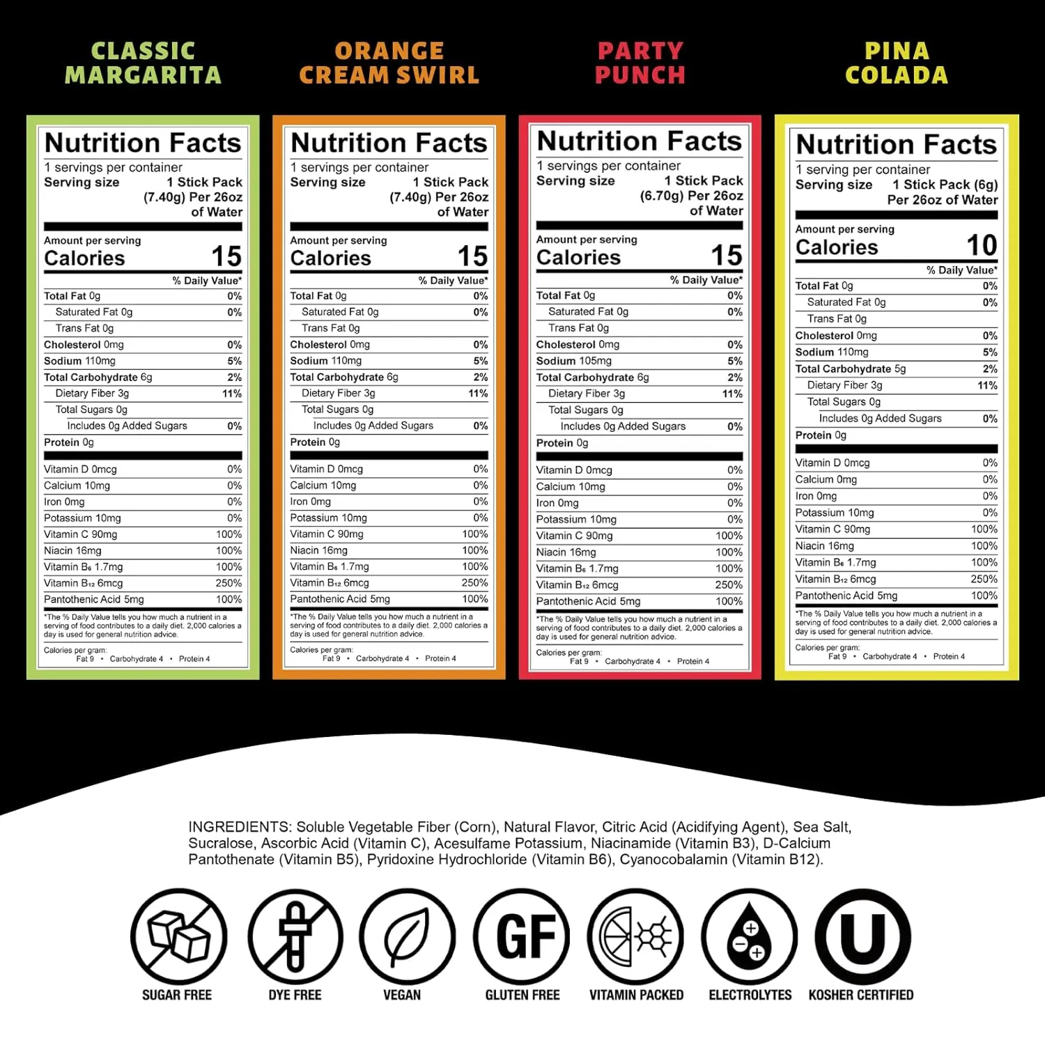 Devotion Nutrition HydroFLEX Packets | Vitamin Infused Hydration Powder | Water Enhancer Drink Mix | Sugar Free, Gluten Free, Vegan | 12 Pack (4 Flavor Variety)