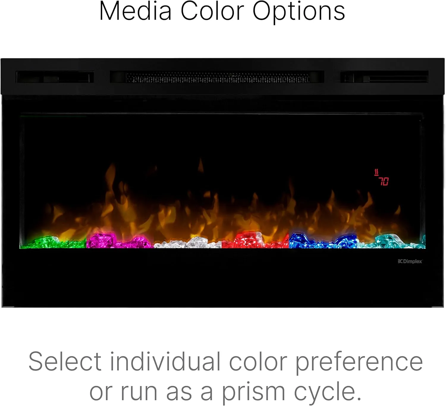 Dimplex BLF7451 Prism 74" Wall-Mounted Linear Electric Fireplace with Acrylic Ember Bed