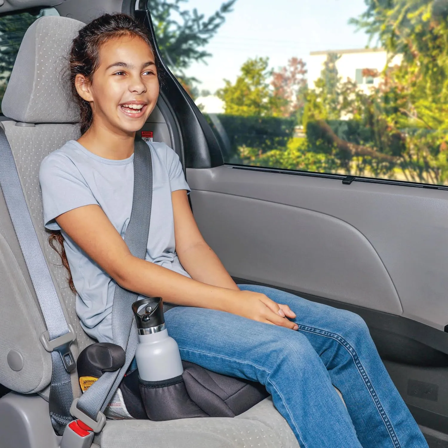 Diono Solana, No Latch, Pack of 2 Backless Booster Car Seats, Lightweight, Machine Washable Covers, Cup Holders, Black