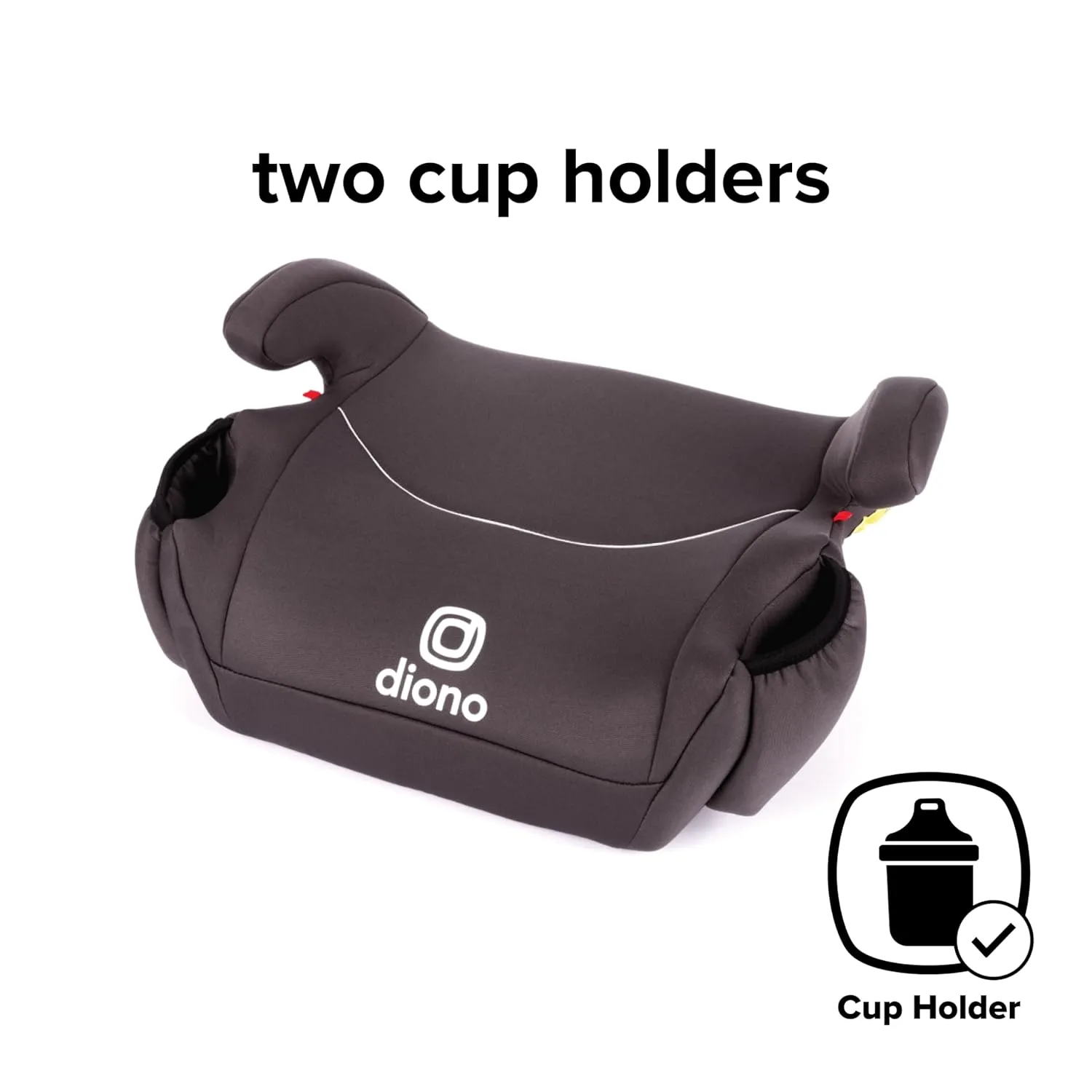Diono Solana, No Latch, Pack of 2 Backless Booster Car Seats, Lightweight, Machine Washable Covers, Cup Holders, Black