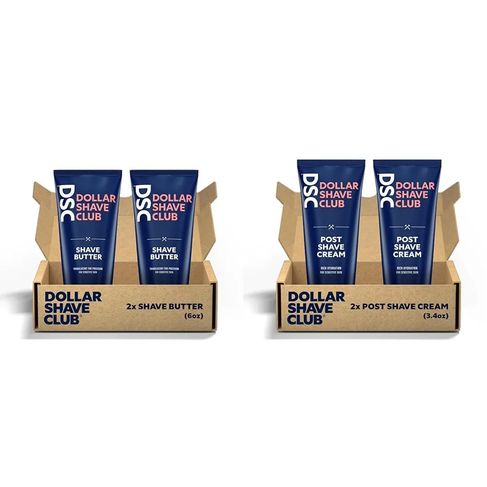 Dollar Shave Club Butter & | Post Shave Cream 2 ct. | A Calming and Soothing Post Shave Balm for Men, Rich Hydration for Sensitive Skin, Fast-Absorbing, Non-Greasy Aftershave Lotion, Aftershave Cream