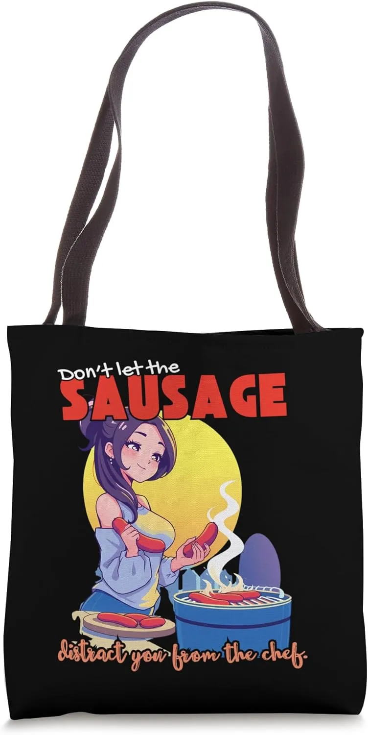Don't let the sausage distract you from the chef! Tote Bag