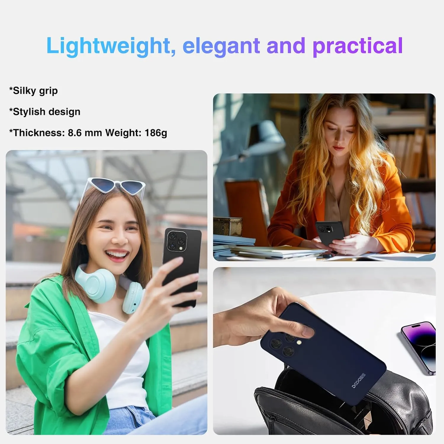 DOOGEE N55 Pro Unlocked Phone, Android Phone with 16GB RAM 256GB ROM, 6.56" HD  90Hz IPS Waterdrop Screen, Octa Core, 5150mAh, Dual SIM Unlocked Android Phone, Face Unlock, Black