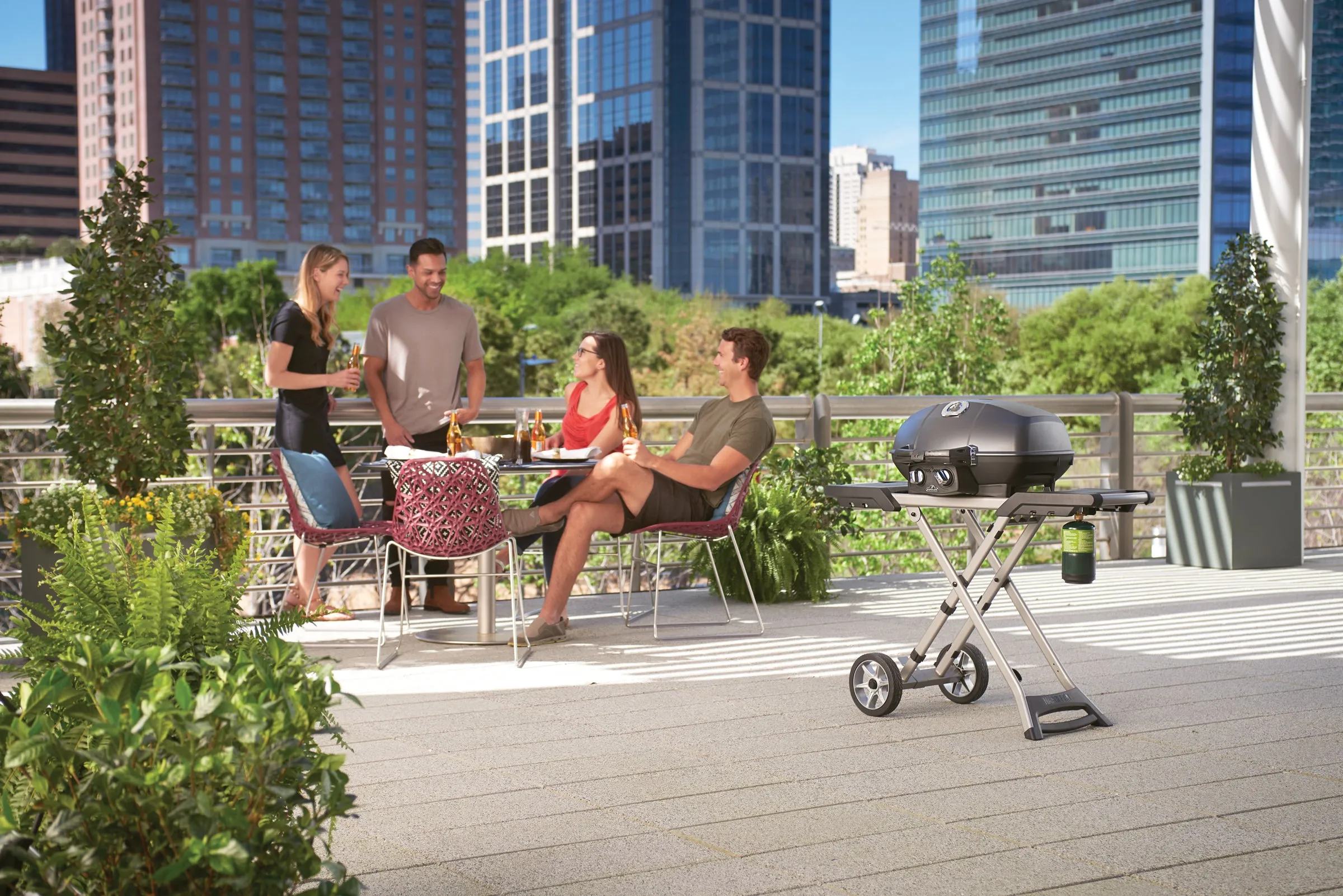 Door-to-door delivery Grill with Rapid shipping PRO Cart PRO285X-BK Portable TravelQ Propane (BLACK) Scissor Gas 285X Napoleon
