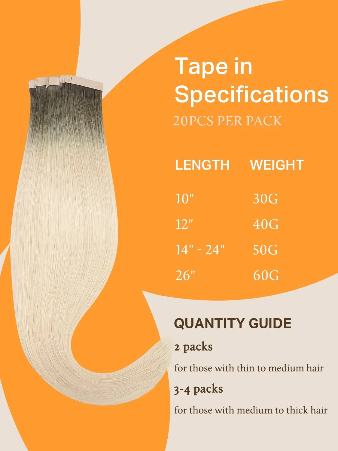 DOORES Tape in Balayage Light Ash Brown to Ash Blonde Human Hair Extensions - 20 Inch, 20pcs, 50g - Real Human Hair, Straight Skin Weft