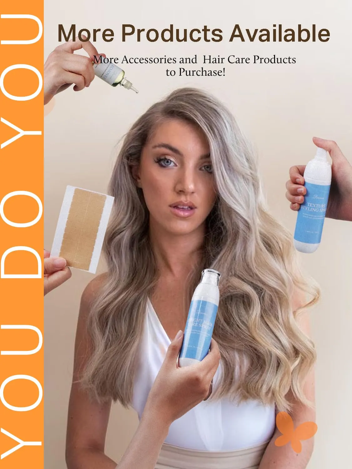 DOORES Tape in Balayage Light Ash Brown to Ash Blonde Human Hair Extensions - 20 Inch, 20pcs, 50g - Real Human Hair, Straight Skin Weft