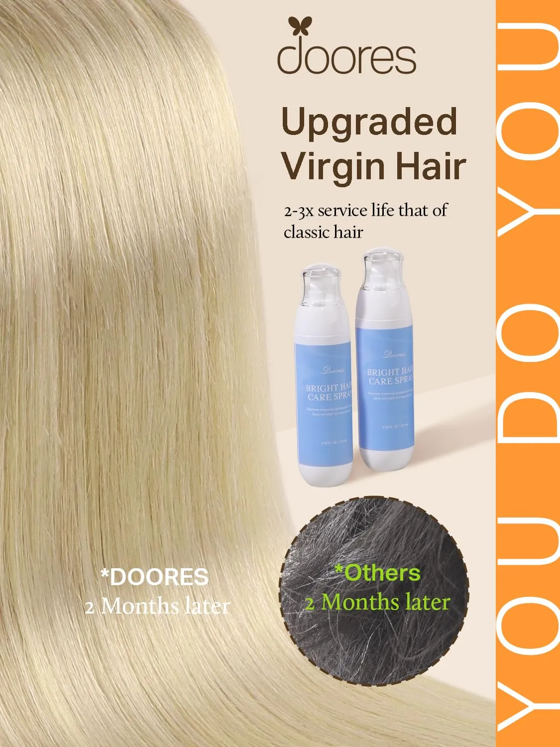 DOORES Tape in Balayage Light Ash Brown to Ash Blonde Human Hair Extensions - 20 Inch, 20pcs, 50g - Real Human Hair, Straight Skin Weft