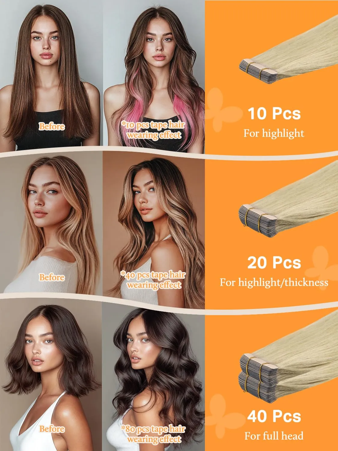 DOORES Tape in Extensions Real Human Hair, Light Brown to Golden Platinum Blonde 20 Inch 50g 20pcs, Remy Human Hair Extensions Tape in Hair Extensions for Women