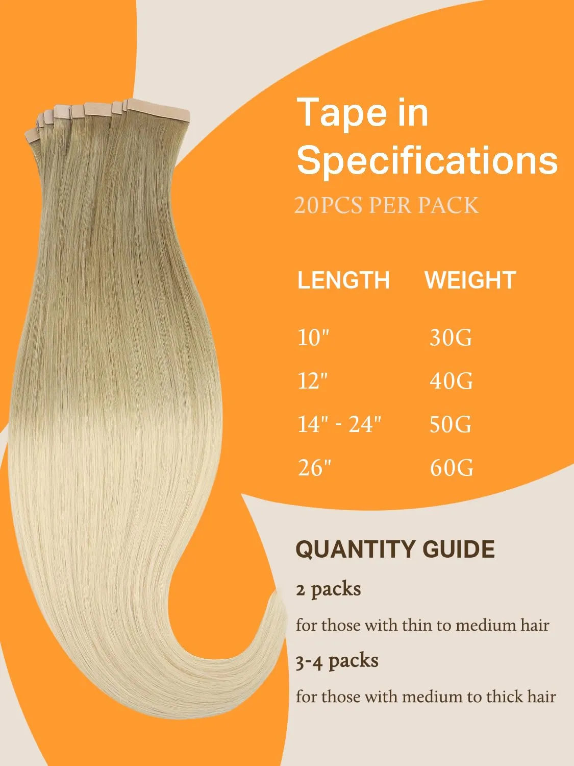 DOORES Tape in Extensions Real Human Hair, Light Brown to Golden Platinum Blonde 20 Inch 50g 20pcs, Remy Human Hair Extensions Tape in Hair Extensions for Women
