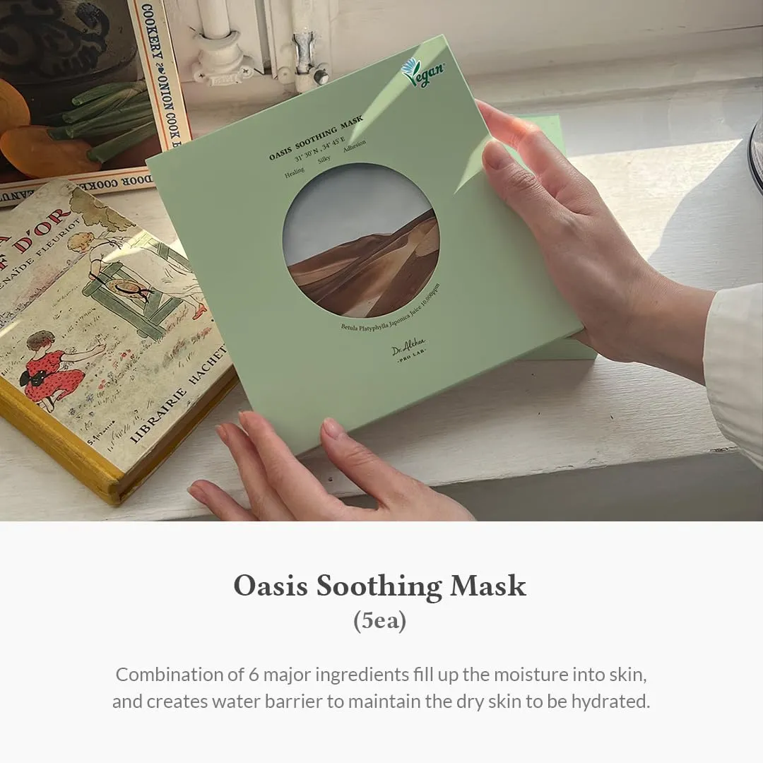 Dr.Althea Oasis Soothing Mask | Helps Relieve Redness with Centella | Moisturize and Even Skin Tone | For Acne-Prone and Sensitive Skin | Vegan Korean Sheet Mask | Pack of 5