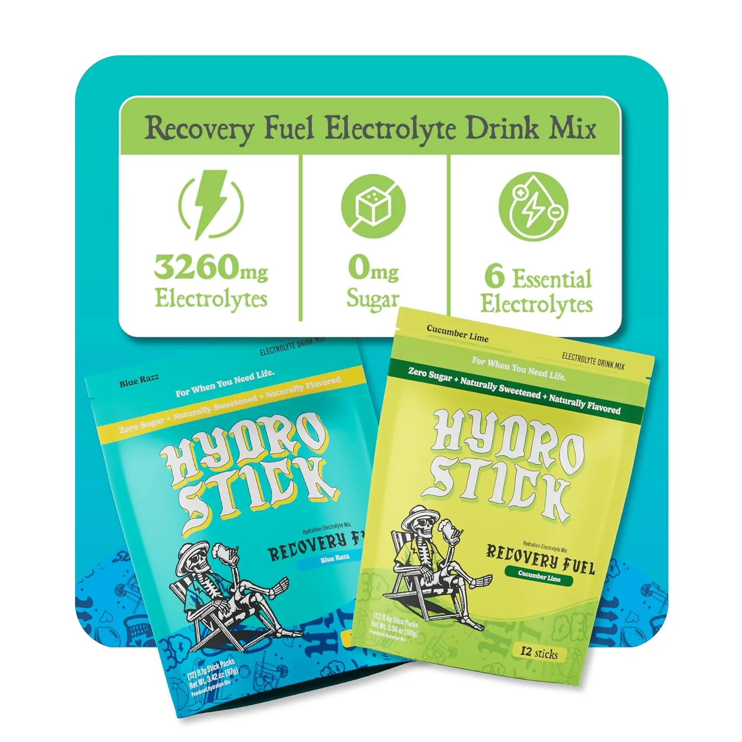 Electrolyte Powder Drink Mix | Glutathione, L-Theanine, Vitamins B6 & B12, Ginger & Magnesium for Hydration & Liver Health | Sugar-Free, All-Natural, Immune Support - Blue Raspberry | 12 Pack