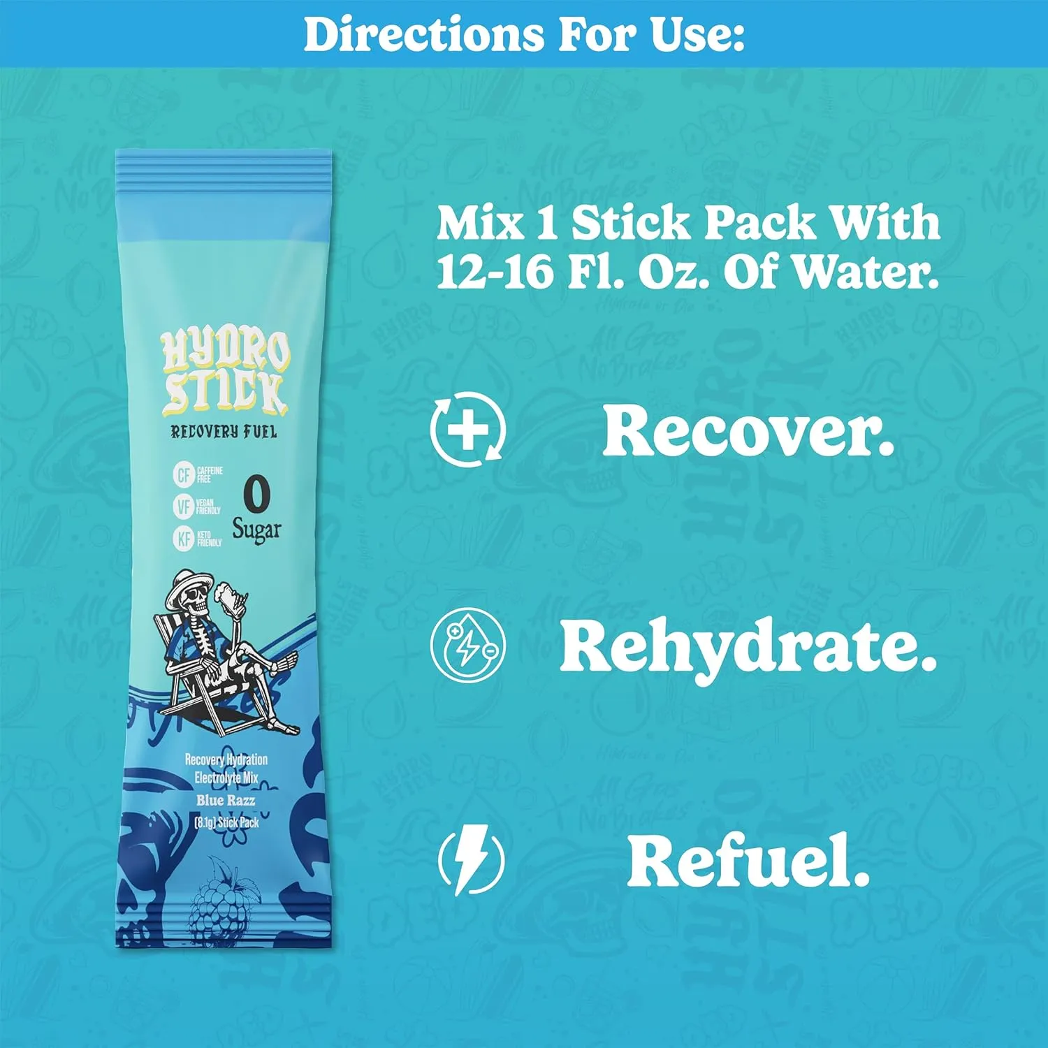 Electrolyte Powder Drink Mix | Glutathione, L-Theanine, Vitamins B6 & B12, Ginger & Magnesium for Hydration & Liver Health | Sugar-Free, All-Natural, Immune Support - Blue Raspberry | 12 Pack