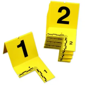 EVI-PAQ Cut-Out ID Tents Set 1-60 Marker Labels Yellow