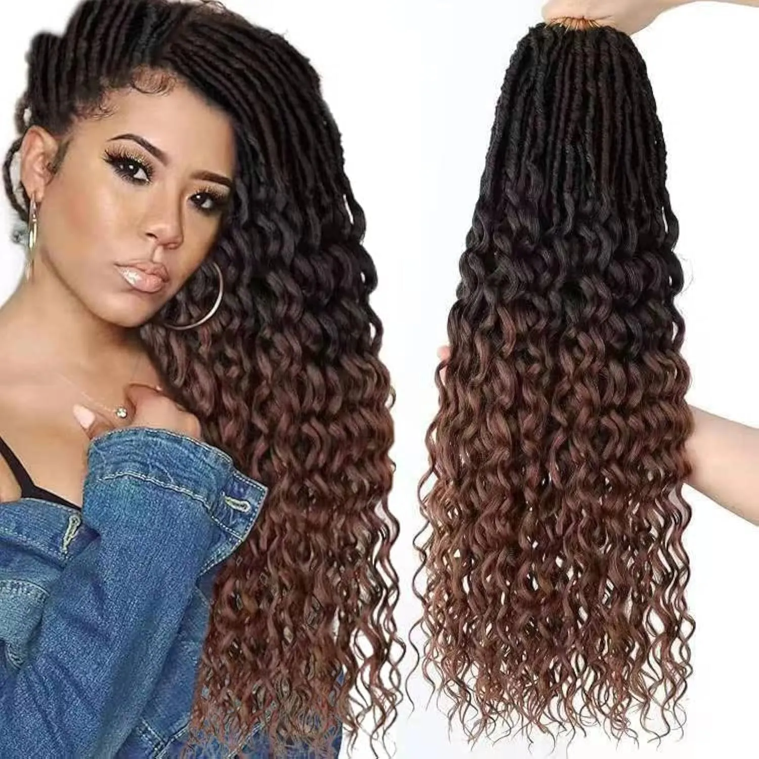 Faux Locs Crochet Hair 24 inch Soft Locs Crochet Hair pre looped 6 Packs Goddess Locs crochet Braids Crochet Locs for Women (24 Inch, T30)