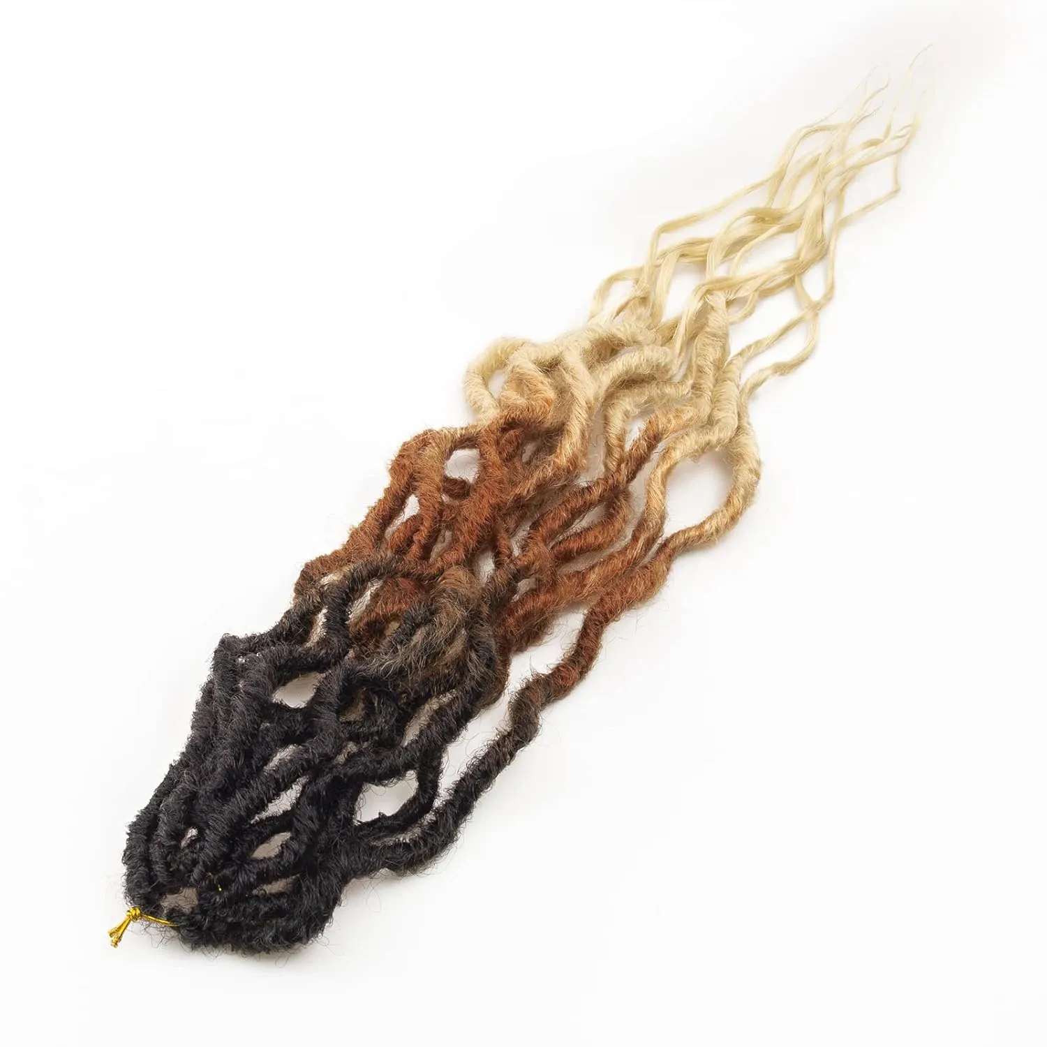 Faux Locs Crochet Hair 24Inch Goddess Locs Crochet Hair, 6Packs Pre Looped Wavy Locs Soft Locs Curly Ends Dreadlocks Faux Crochet Locs Synthetic Crochet Braids Hair Extensions (1B/30/613, 24'')
