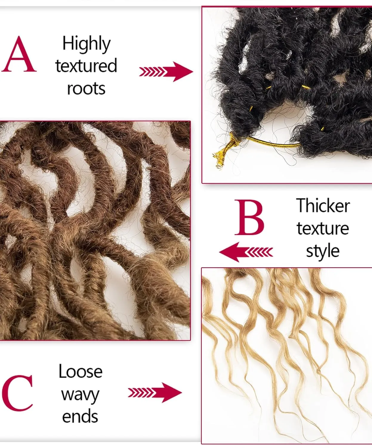 Faux Locs Crochet Hair 24Inch Goddess Locs Crochet Hair, 6Packs Soft Locs Curly Ends Dreadlocks Crochet Locs Synthetic Crochet Braids(OT30/27, 24'')