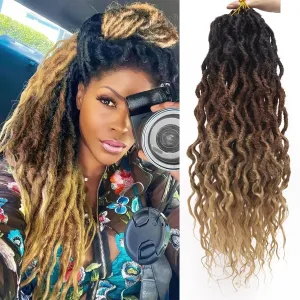Faux Locs Crochet Hair 24Inch Goddess Locs Crochet Hair, 6Packs Soft Locs Curly Ends Dreadlocks Crochet Locs Synthetic Crochet Braids(OT30/27, 24'')