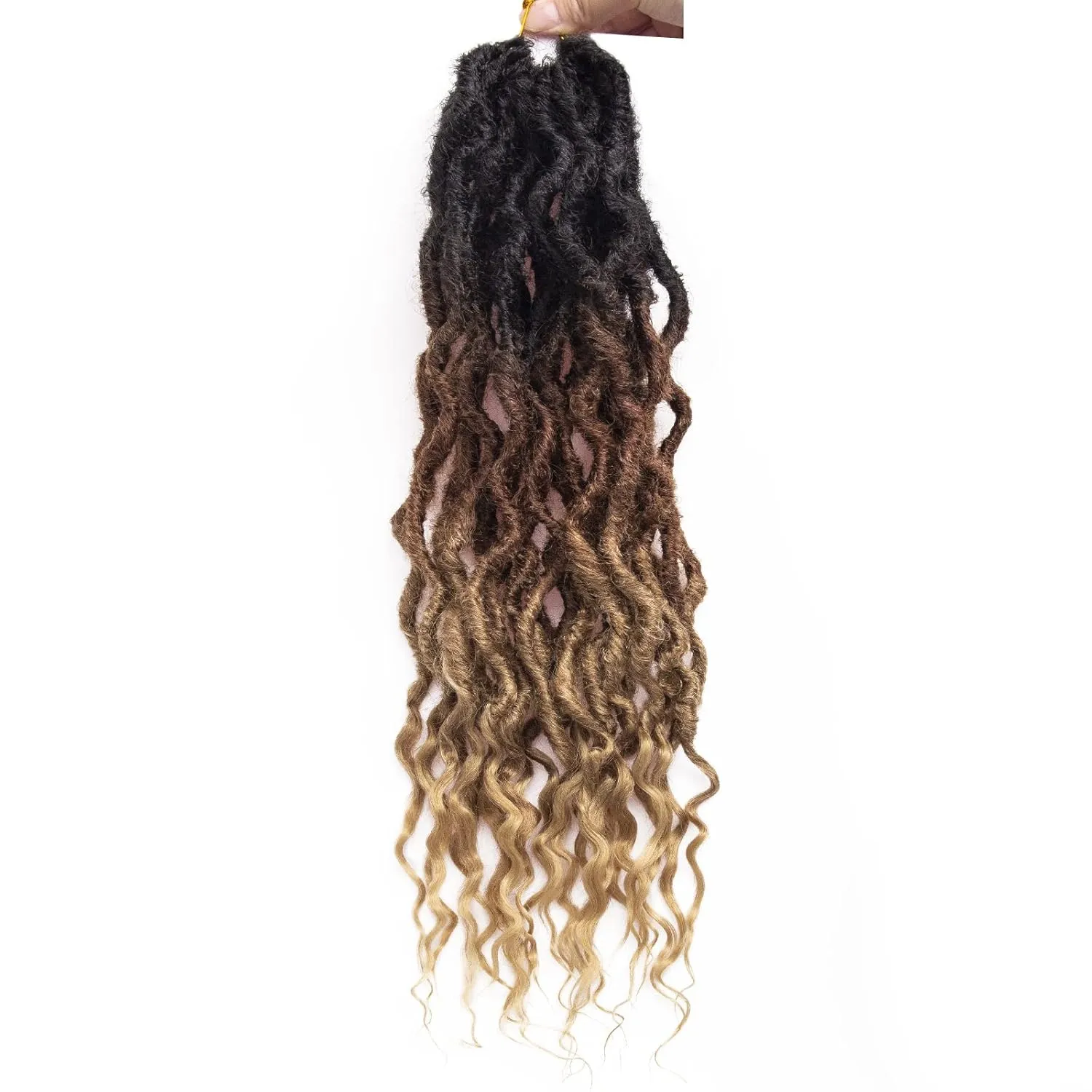 Faux Locs Crochet Hair 24Inch Goddess Locs Crochet Hair, 6Packs Soft Locs Curly Ends Dreadlocks Crochet Locs Synthetic Crochet Braids(OT30/27, 24'')