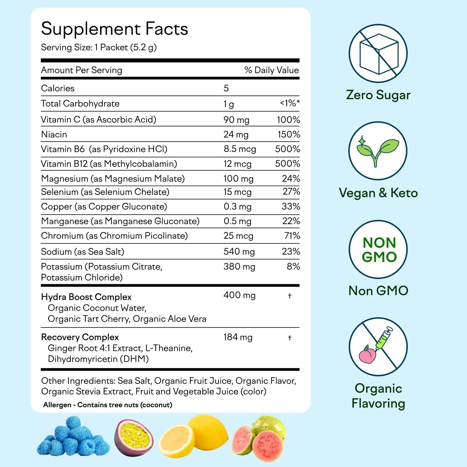 Feel Goods Hydration Hero, 1,000mg Electrolytes Powder, Sugar Free, Magnesium, Organic Aloe Vera, L Theanine, Vitamin C, Vegan, Non GMO, On The Go Electrolyte Packets, Variety Pack, 12 Count