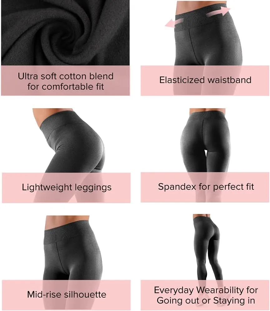 Felina Cotton Modal Leggings - Cotton Leggings for Women - Extra Lightweight