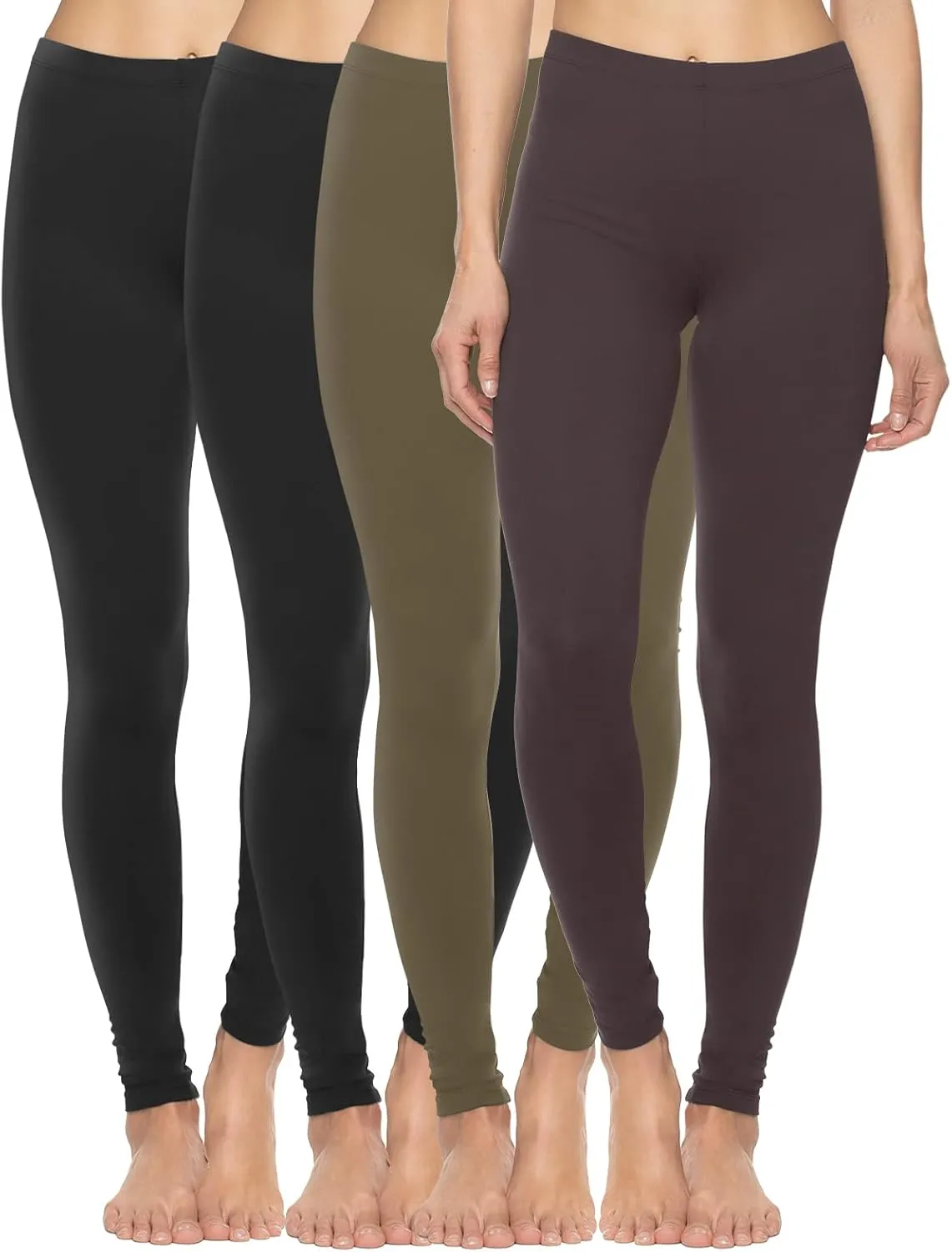 Felina | Velvety Soft Lightweight Leggings | 4-Pack