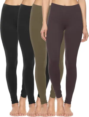 Felina | Velvety Soft Lightweight Leggings | 4-Pack