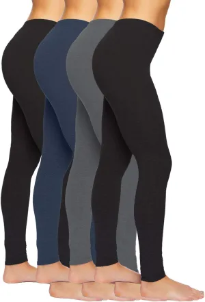 Felina | Velvety Soft Lightweight Leggings | 4-Pack