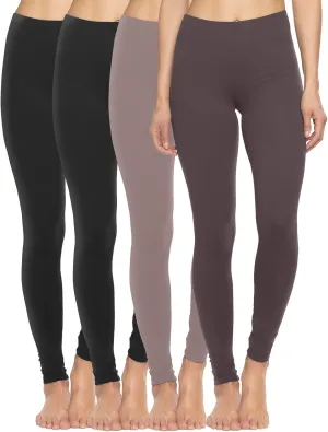 Felina | Velvety Soft Lightweight Leggings | 4-Pack