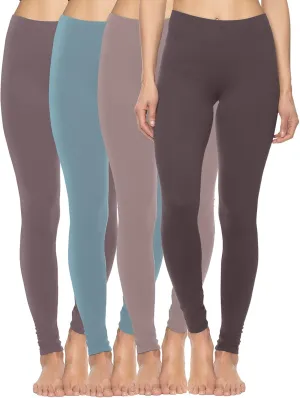 Felina | Velvety Soft Lightweight Leggings | 4-Pack