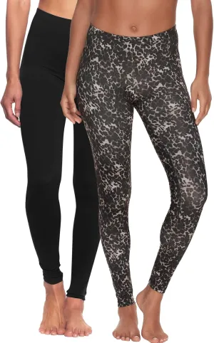 Felina Velvety Super Soft Lightweight Leggings 2-Pack - for Women - Yoga Pants, Workout Clothes