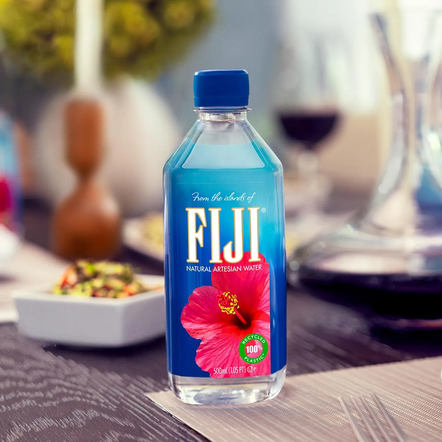 FIJI Natural Artesian Bottled Water 500mL / 16.9 Fl Ounce (Pack of 24) - 100% Natural Electrolytes