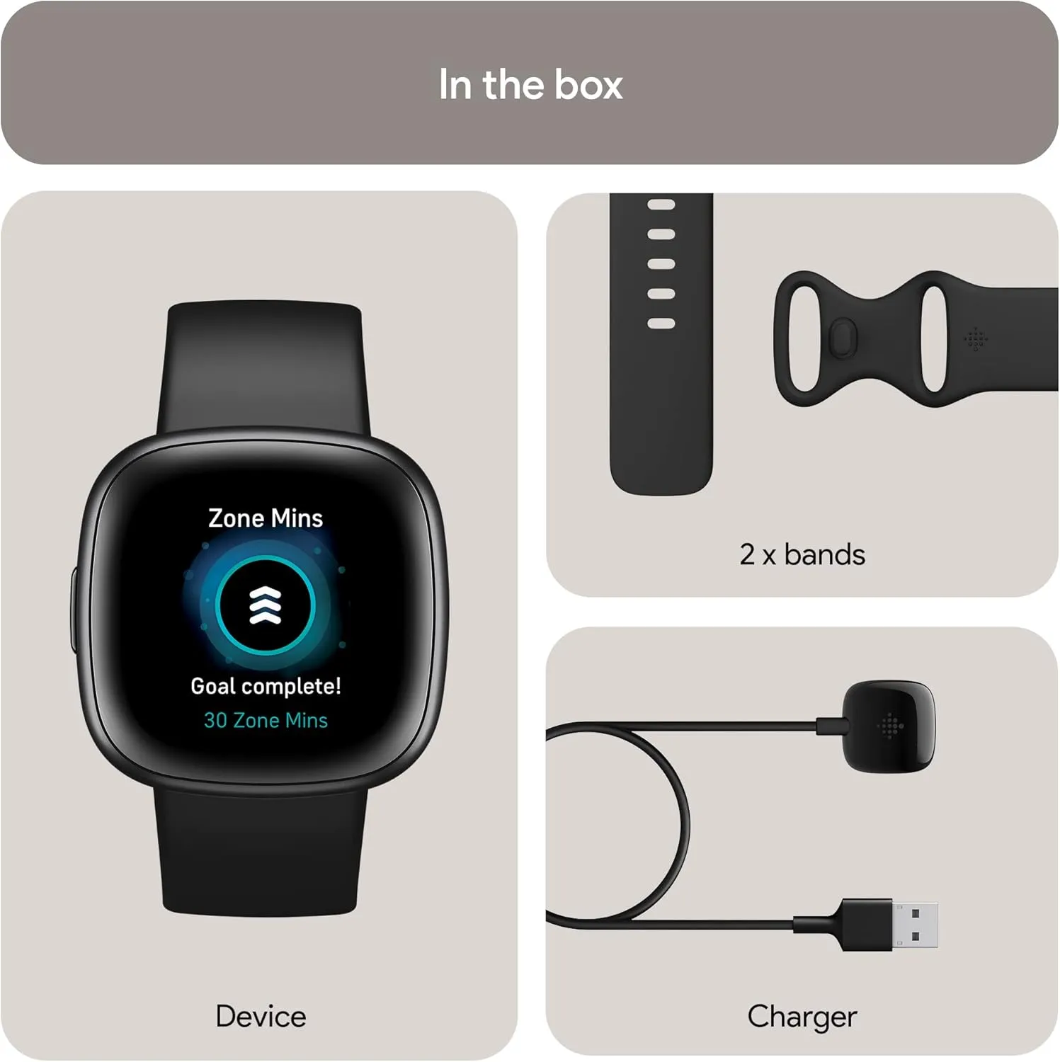 Fitbit Versa 4 Fitness Smartwatch with Daily Readiness, GPS, 24/7 Heart Rate, 40  Exercise Modes, Sleep Tracking and more, Black/Graphite, One Size (S & L Bands Included) it Versa 4 (Renewed)