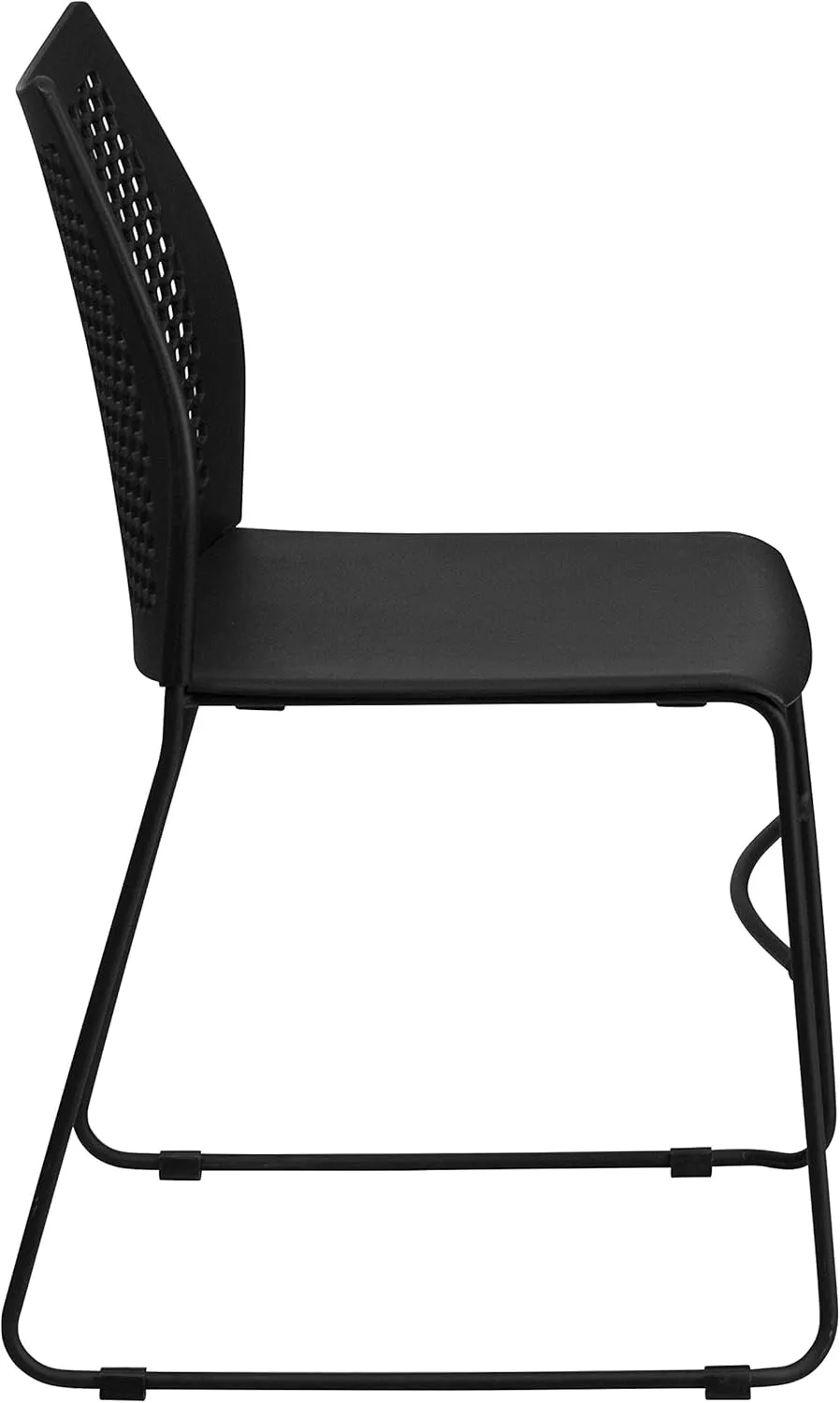 Flash Furniture Hercules Series Contoured Lobby Chairs with Air-Vent Honeycomb Backs, Ergonomic Stacking Chairs for Offices, Set of 5, Black