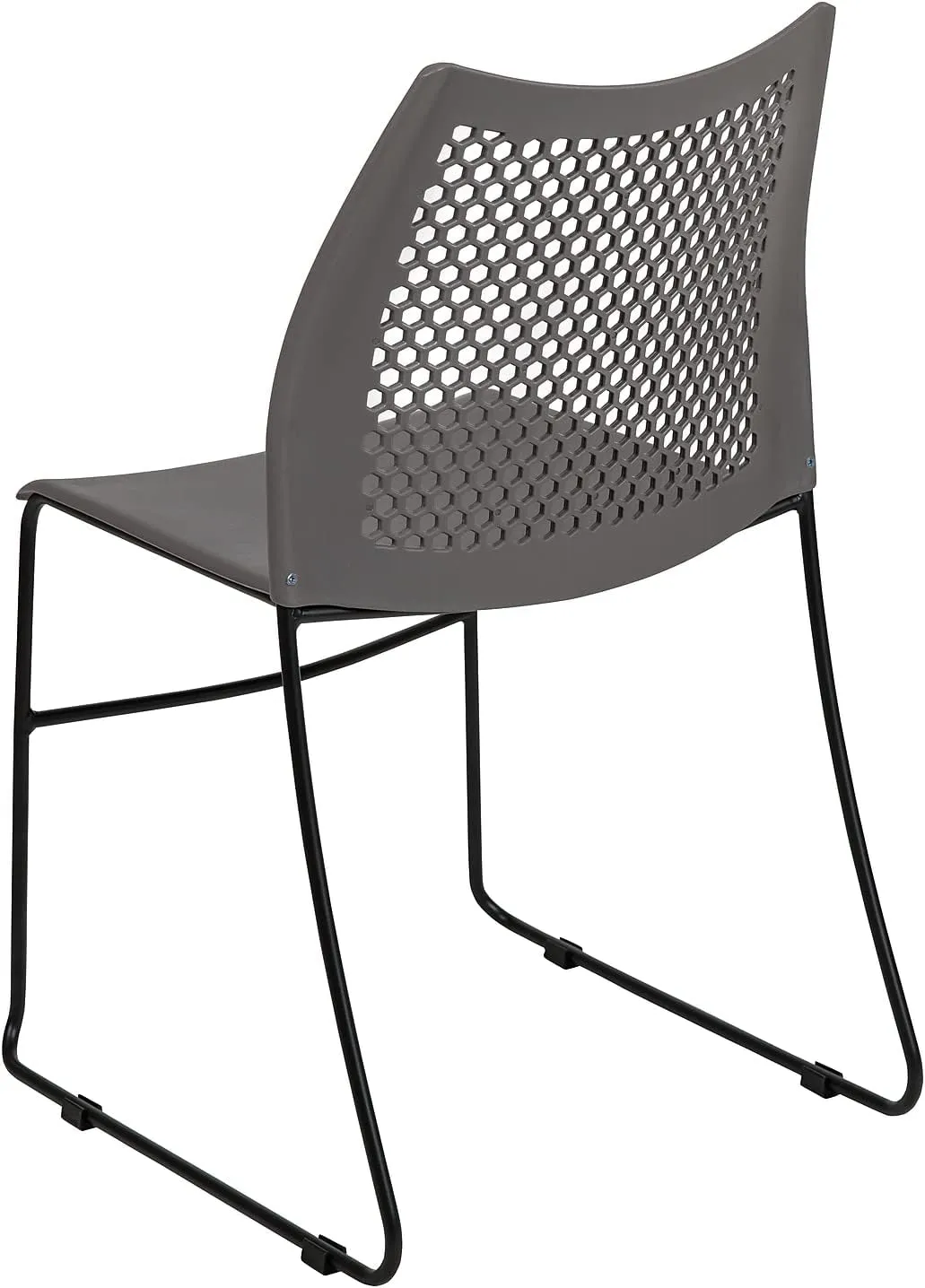 Flash Furniture Hercules Series Contoured Lobby Chairs with Air-Vent Honeycomb Backs, Ergonomic Stacking Chairs for Offices, Set of 5, Gray