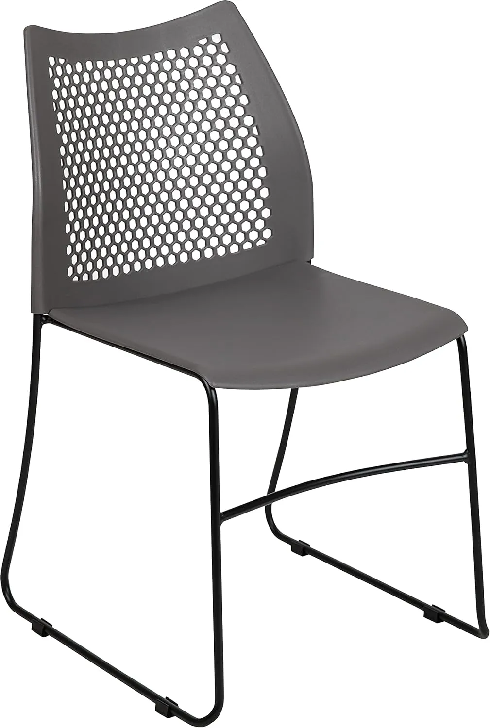 Flash Furniture Hercules Series Contoured Lobby Chairs with Air-Vent Honeycomb Backs, Ergonomic Stacking Chairs for Offices, Set of 5, Gray