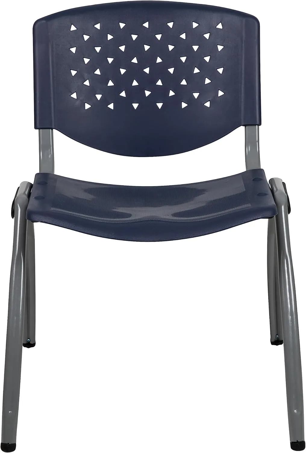 Flash Furniture Hercules Series Plastic Contoured Lobby Chairs with Perforated Backs, Ergonomic Stacking Chairs for Offices, Set of 5, Navy