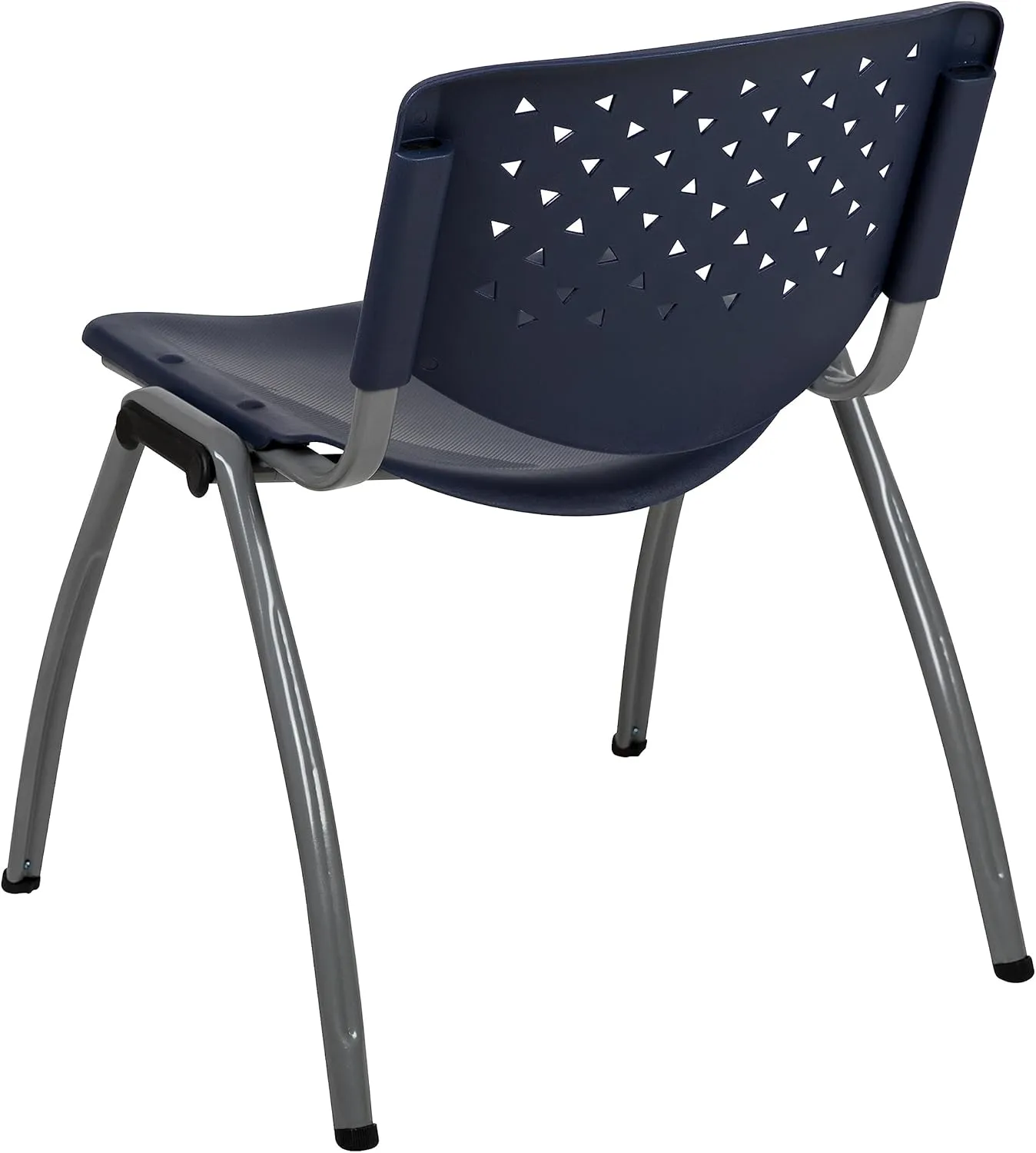 Flash Furniture Hercules Series Plastic Contoured Lobby Chairs with Perforated Backs, Ergonomic Stacking Chairs for Offices, Set of 5, Navy