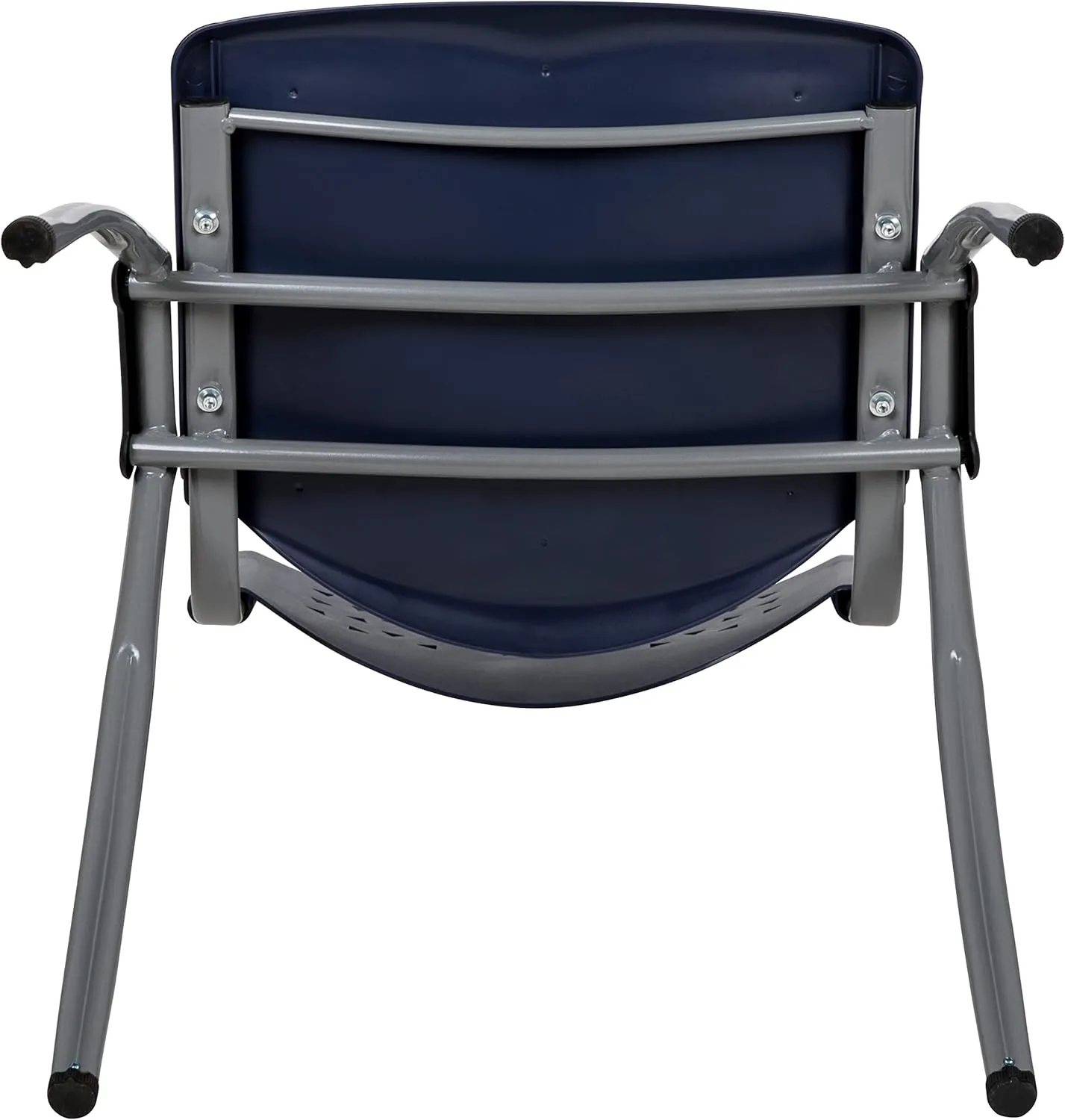 Flash Furniture Hercules Series Plastic Contoured Lobby Chairs with Perforated Backs, Ergonomic Stacking Chairs for Offices, Set of 5, Navy
