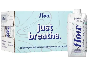 Flow Alkaline Spring Water, Organic Plain, 100% Natural Alkaline Water pH 8.1, Electrolytes   Essential Minerals, Eco-Friendly Pack, 100% Recyclable, BPA-Free, Non-GMO, 16.9oz (Pack of 12)