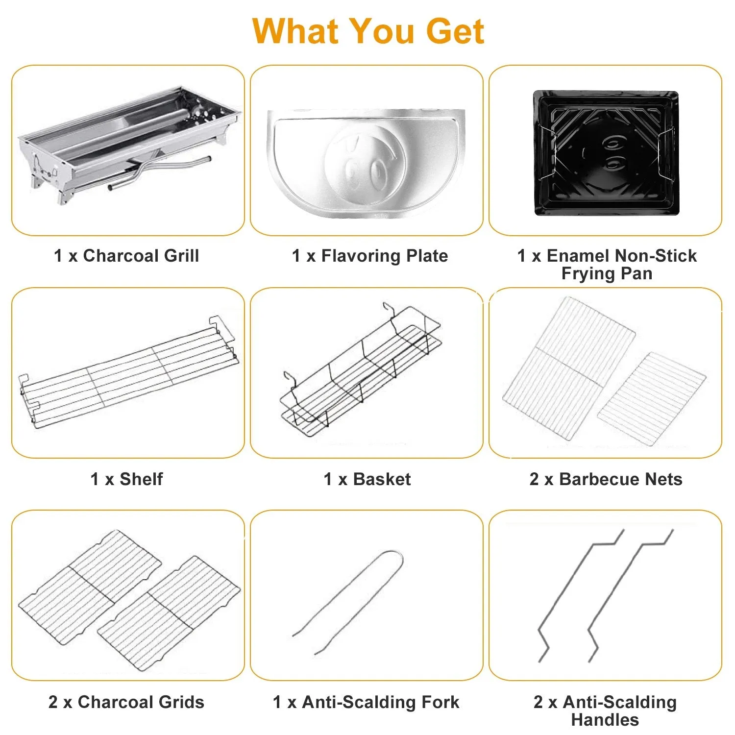 Foldable BBQ Grill Portable Charcoal Barbeque Stainless