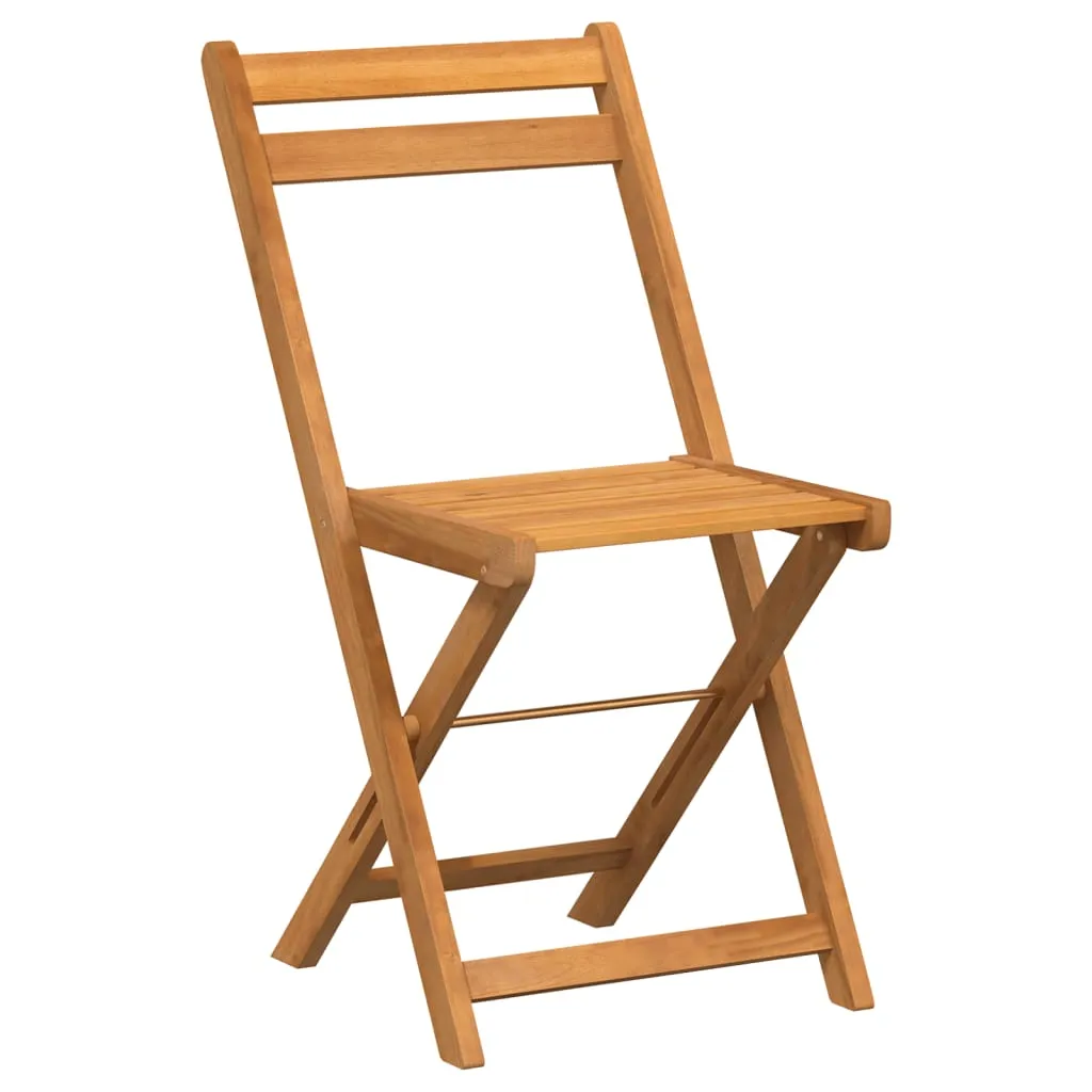 Folding Bistro Chairs Outdoor Patio Dining Furniture Solid Wood Acacia